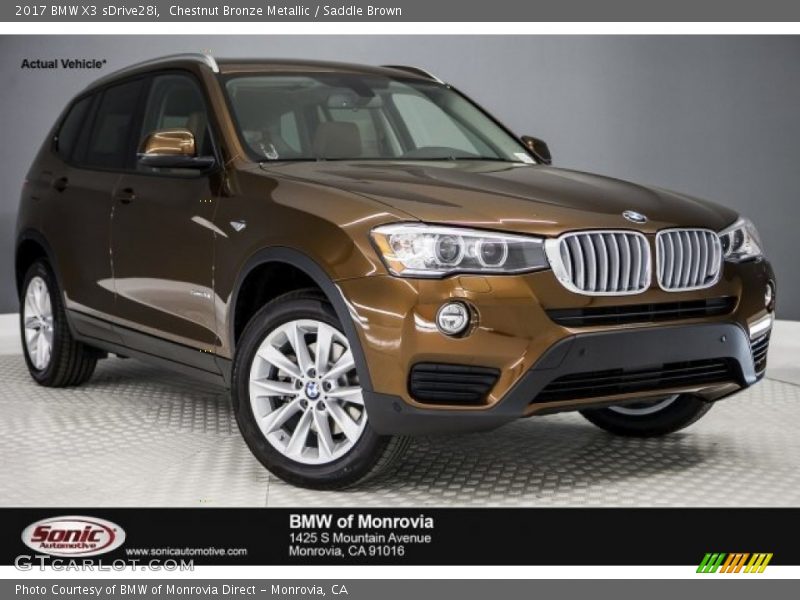 Chestnut Bronze Metallic / Saddle Brown 2017 BMW X3 sDrive28i