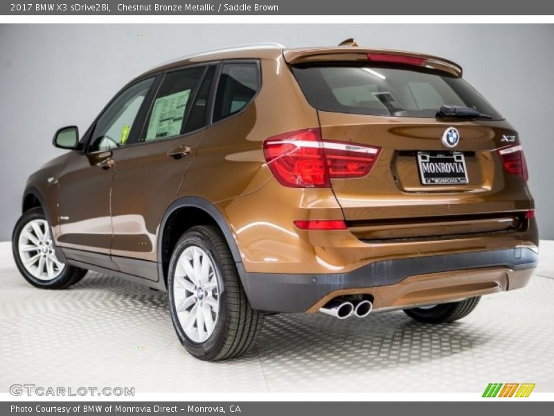 Chestnut Bronze Metallic / Saddle Brown 2017 BMW X3 sDrive28i