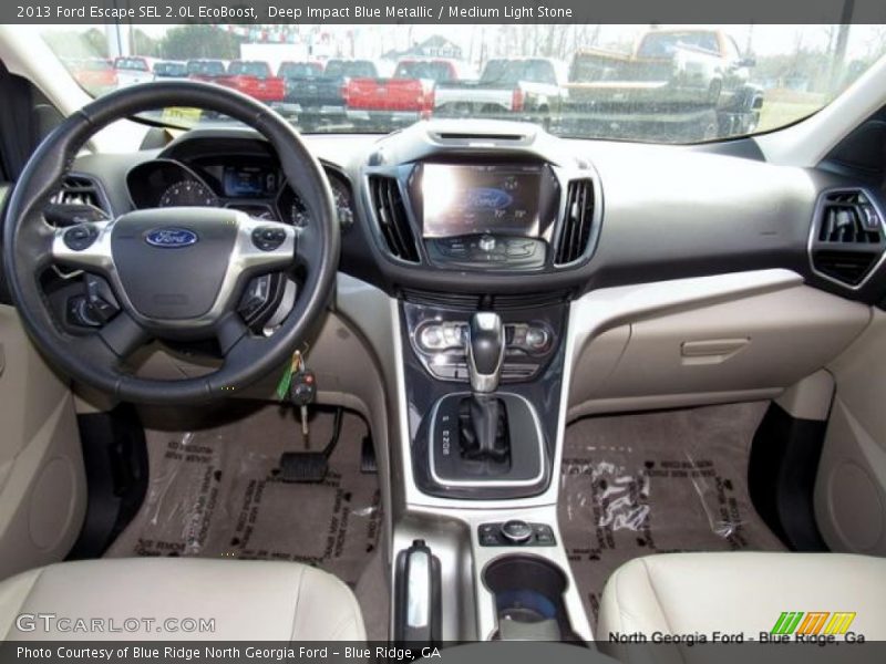 Deep Impact Blue Metallic / Medium Light Stone 2013 Ford Escape SEL 2.0L EcoBoost