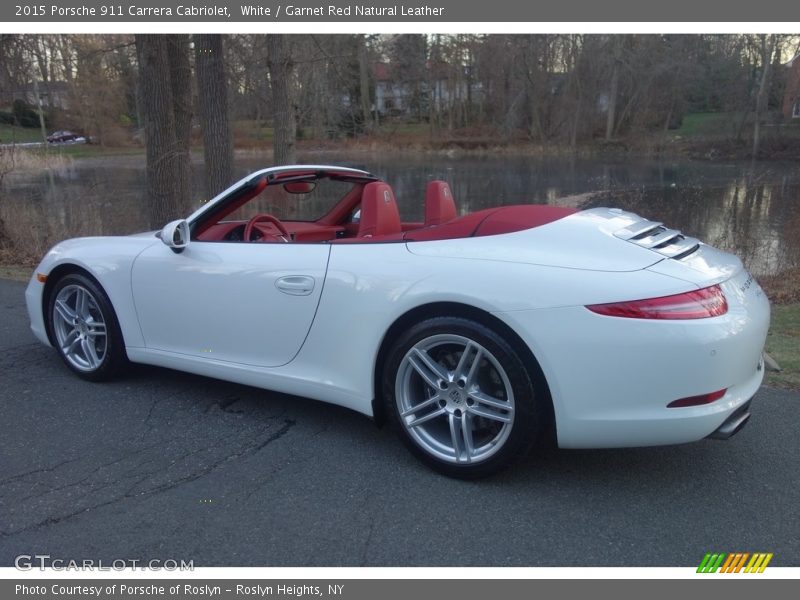 White / Garnet Red Natural Leather 2015 Porsche 911 Carrera Cabriolet