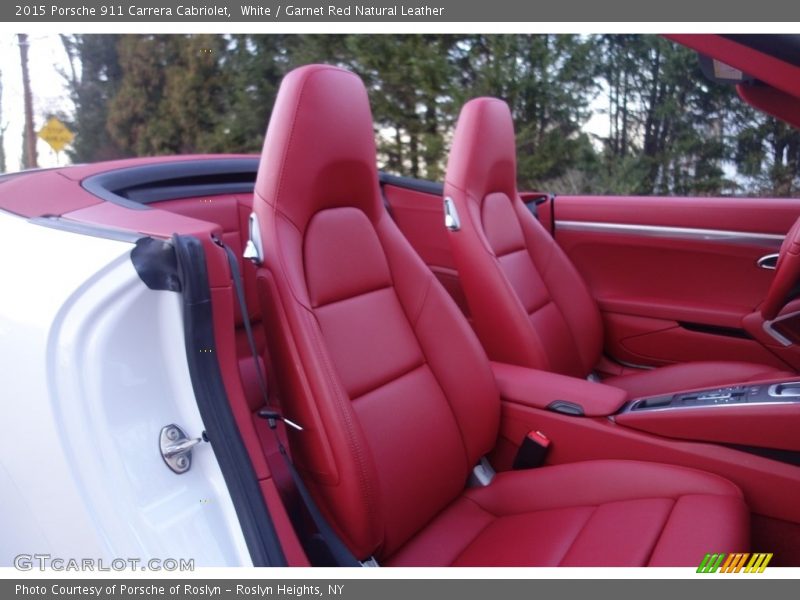 White / Garnet Red Natural Leather 2015 Porsche 911 Carrera Cabriolet