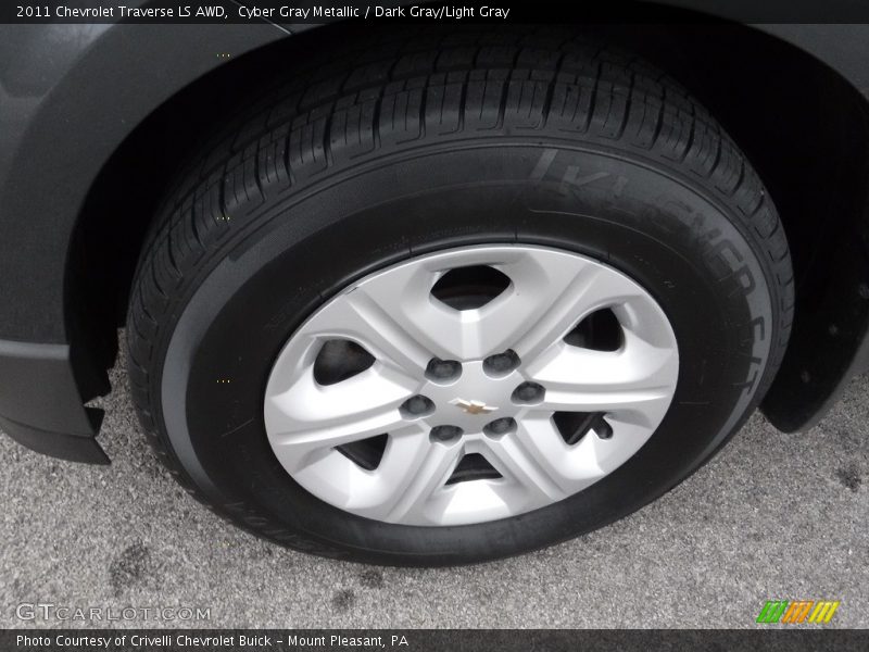 Cyber Gray Metallic / Dark Gray/Light Gray 2011 Chevrolet Traverse LS AWD