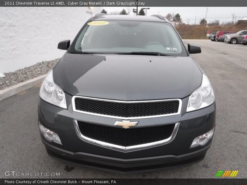 Cyber Gray Metallic / Dark Gray/Light Gray 2011 Chevrolet Traverse LS AWD