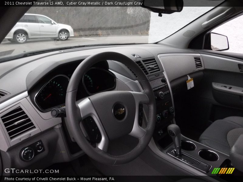 Cyber Gray Metallic / Dark Gray/Light Gray 2011 Chevrolet Traverse LS AWD