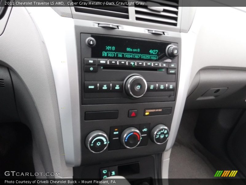 Cyber Gray Metallic / Dark Gray/Light Gray 2011 Chevrolet Traverse LS AWD