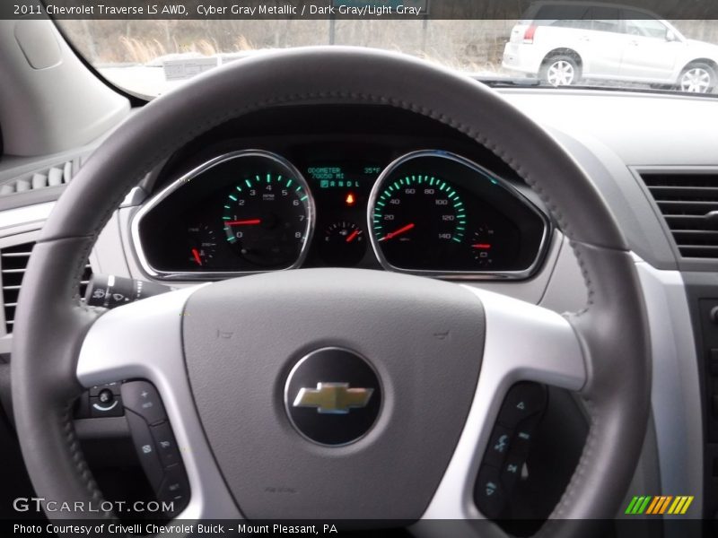 Cyber Gray Metallic / Dark Gray/Light Gray 2011 Chevrolet Traverse LS AWD