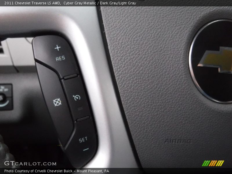 Cyber Gray Metallic / Dark Gray/Light Gray 2011 Chevrolet Traverse LS AWD