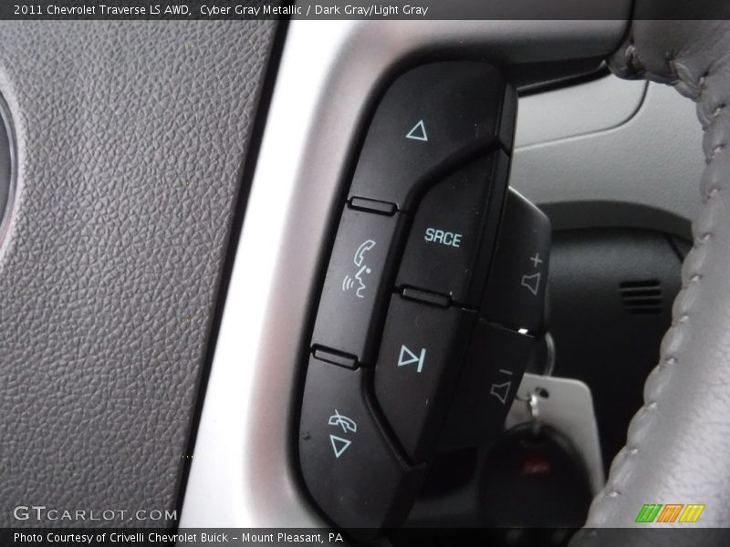 Cyber Gray Metallic / Dark Gray/Light Gray 2011 Chevrolet Traverse LS AWD