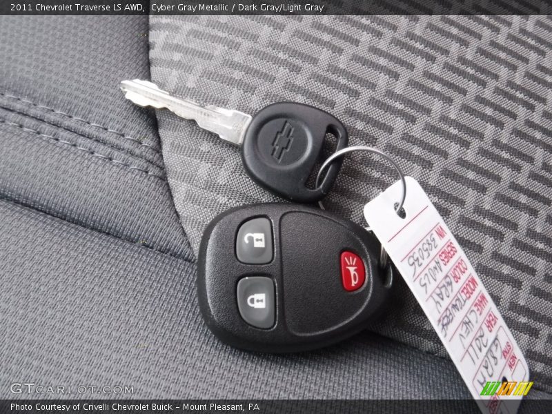 Cyber Gray Metallic / Dark Gray/Light Gray 2011 Chevrolet Traverse LS AWD