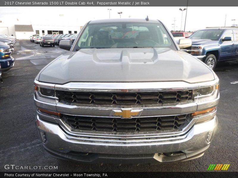 Pepperdust Metallic / Jet Black 2017 Chevrolet Silverado 1500 LT Double Cab 4x4