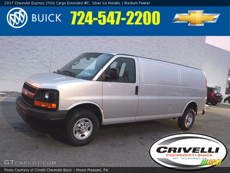 Silver Ice Metallic / Medium Pewter 2017 Chevrolet Express 2500 Cargo Extended WT