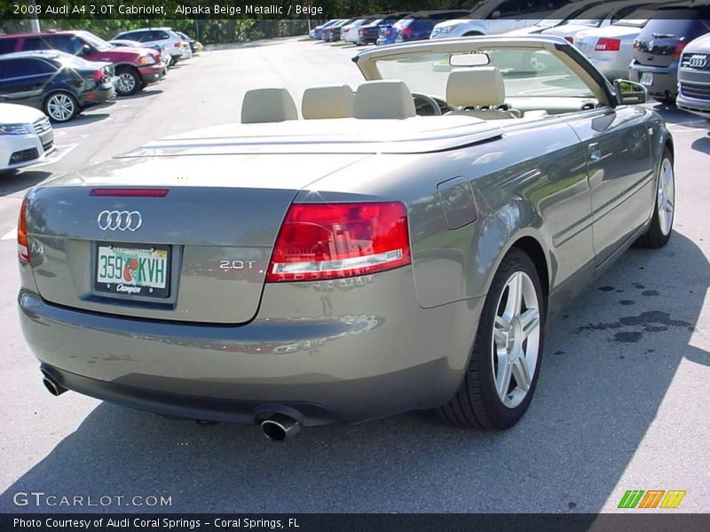 Alpaka Beige Metallic / Beige 2008 Audi A4 2.0T Cabriolet