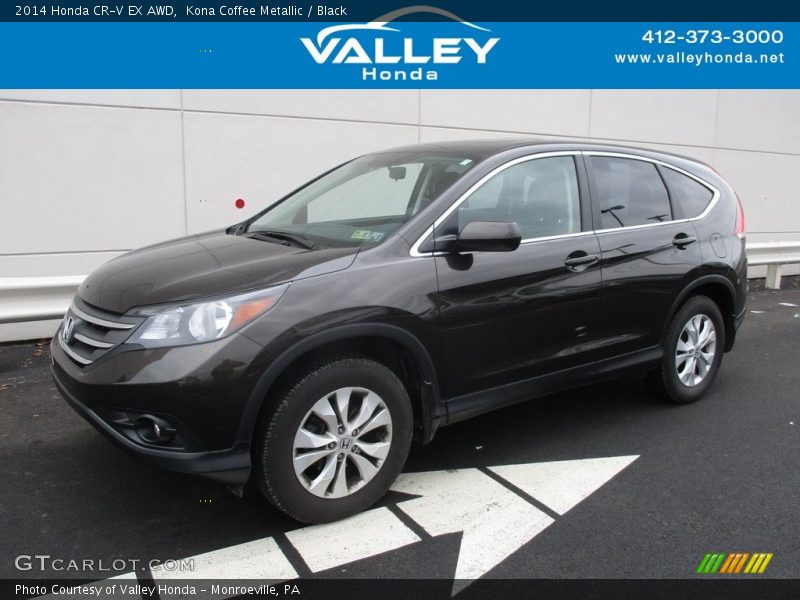 Kona Coffee Metallic / Black 2014 Honda CR-V EX AWD