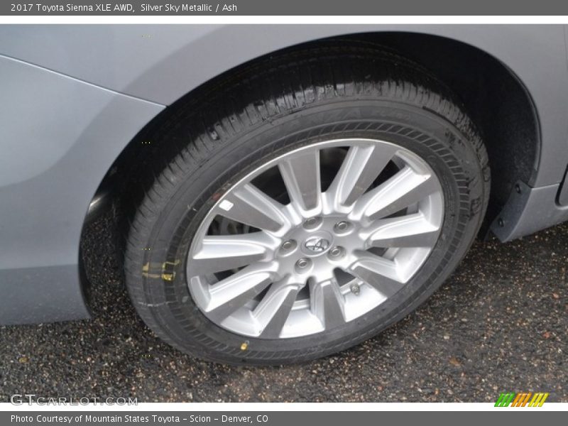 Silver Sky Metallic / Ash 2017 Toyota Sienna XLE AWD