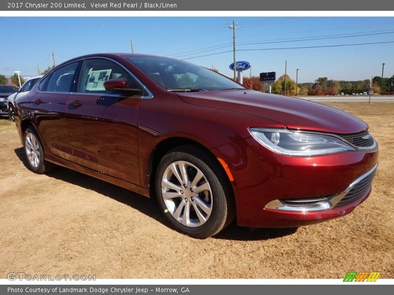 Velvet Red Pearl / Black/Linen 2017 Chrysler 200 Limited