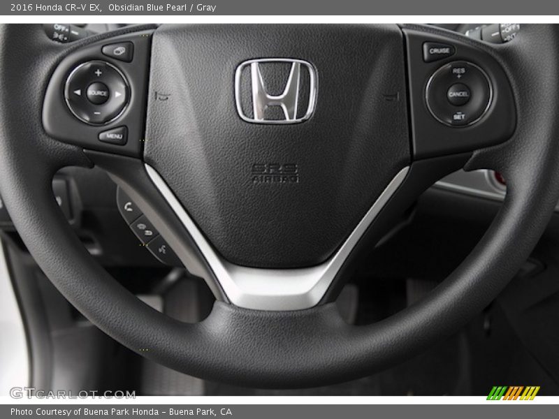 Obsidian Blue Pearl / Gray 2016 Honda CR-V EX