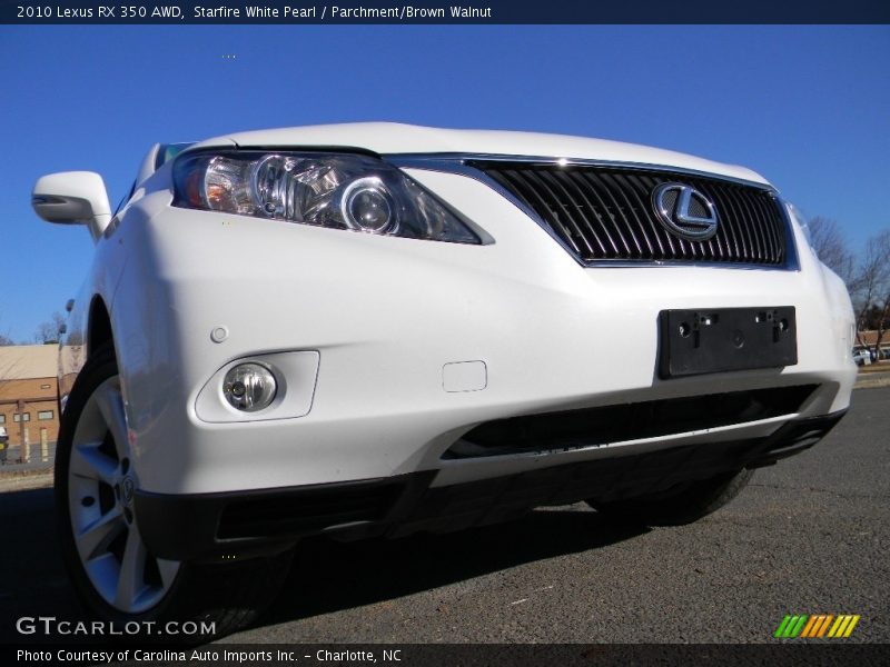 Starfire White Pearl / Parchment/Brown Walnut 2010 Lexus RX 350 AWD