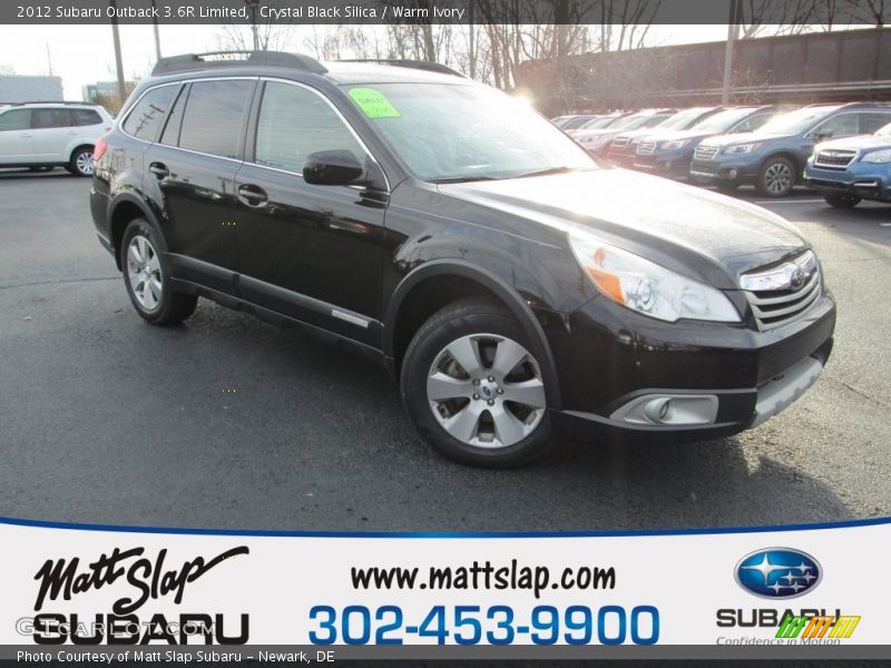 Crystal Black Silica / Warm Ivory 2012 Subaru Outback 3.6R Limited