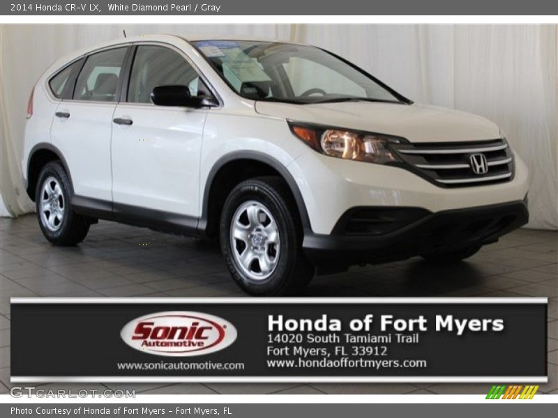 White Diamond Pearl / Gray 2014 Honda CR-V LX