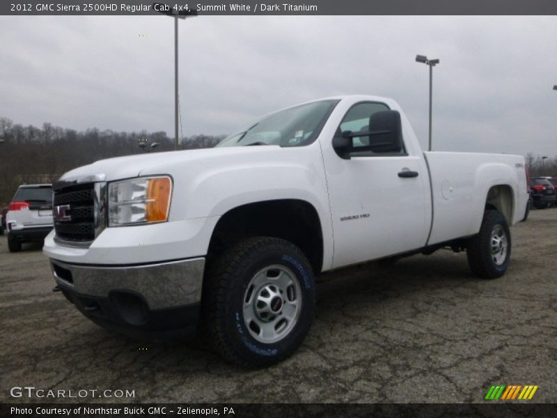 Summit White / Dark Titanium 2012 GMC Sierra 2500HD Regular Cab 4x4