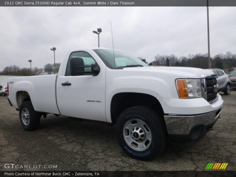 Summit White / Dark Titanium 2012 GMC Sierra 2500HD Regular Cab 4x4
