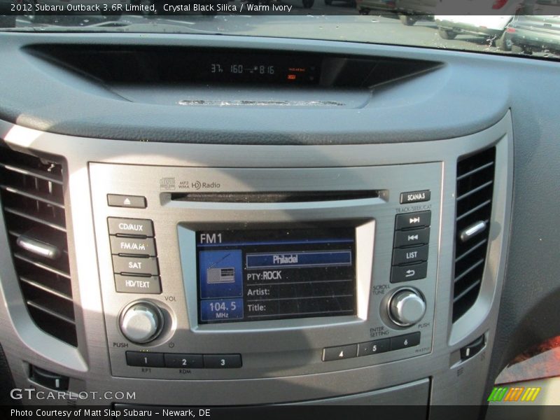 Crystal Black Silica / Warm Ivory 2012 Subaru Outback 3.6R Limited