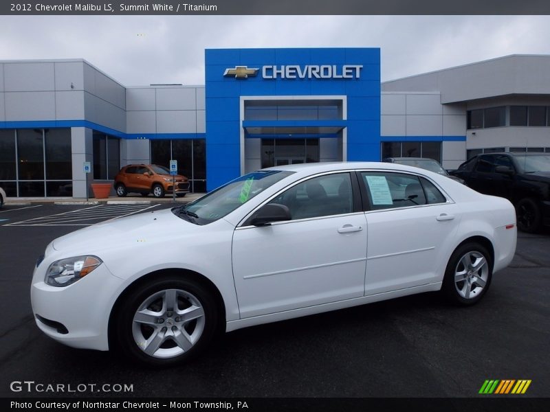 Summit White / Titanium 2012 Chevrolet Malibu LS