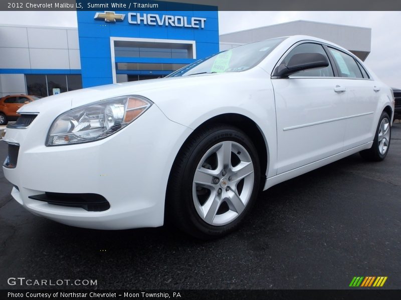 Summit White / Titanium 2012 Chevrolet Malibu LS