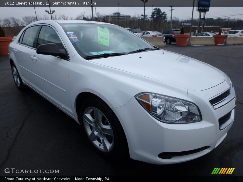 Summit White / Titanium 2012 Chevrolet Malibu LS