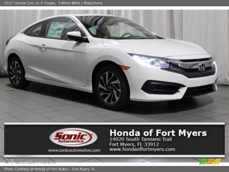 Taffeta White / Black/Ivory 2017 Honda Civic LX-P Coupe