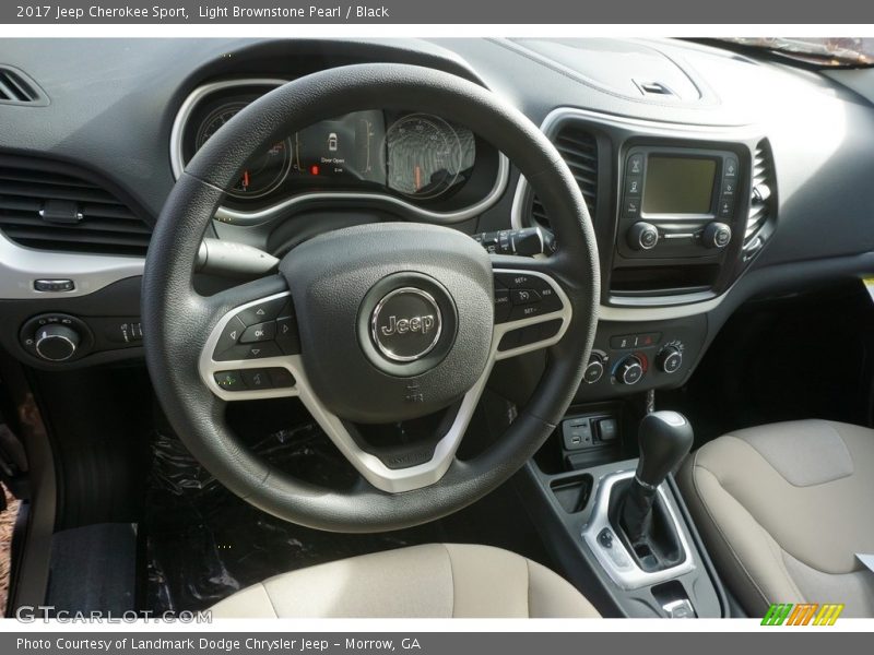 Light Brownstone Pearl / Black 2017 Jeep Cherokee Sport