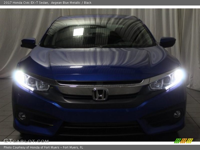 Aegean Blue Metallic / Black 2017 Honda Civic EX-T Sedan