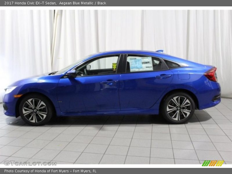 Aegean Blue Metallic / Black 2017 Honda Civic EX-T Sedan