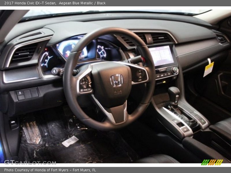 Aegean Blue Metallic / Black 2017 Honda Civic EX-T Sedan