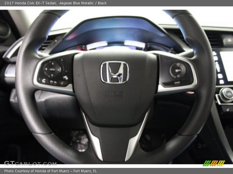 Aegean Blue Metallic / Black 2017 Honda Civic EX-T Sedan