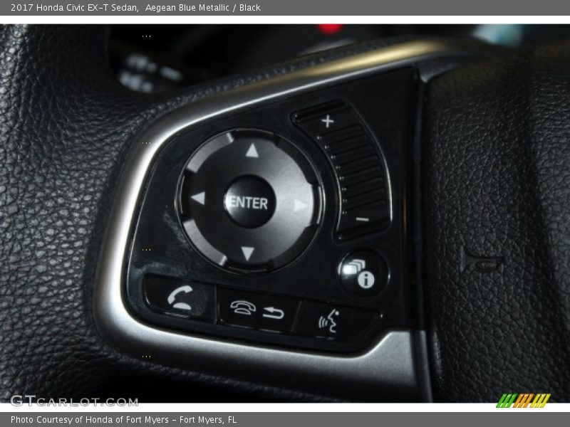 Aegean Blue Metallic / Black 2017 Honda Civic EX-T Sedan