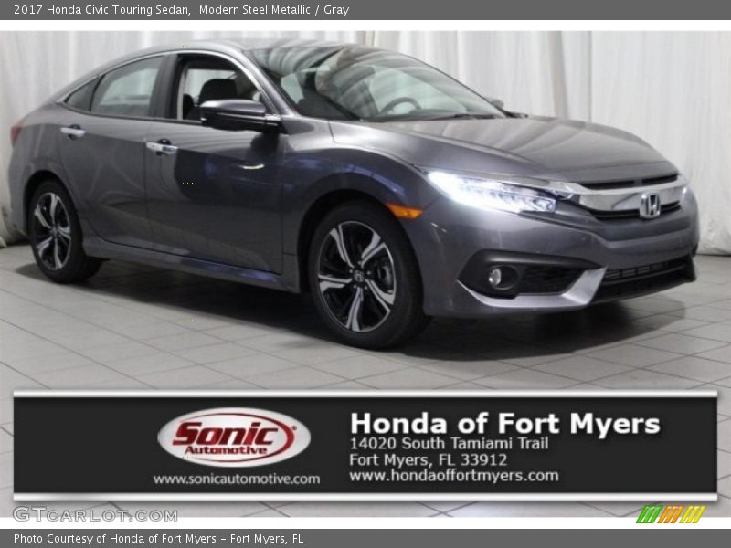 Modern Steel Metallic / Gray 2017 Honda Civic Touring Sedan