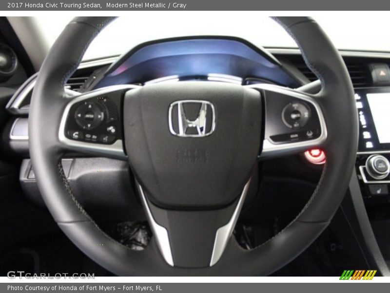 Modern Steel Metallic / Gray 2017 Honda Civic Touring Sedan