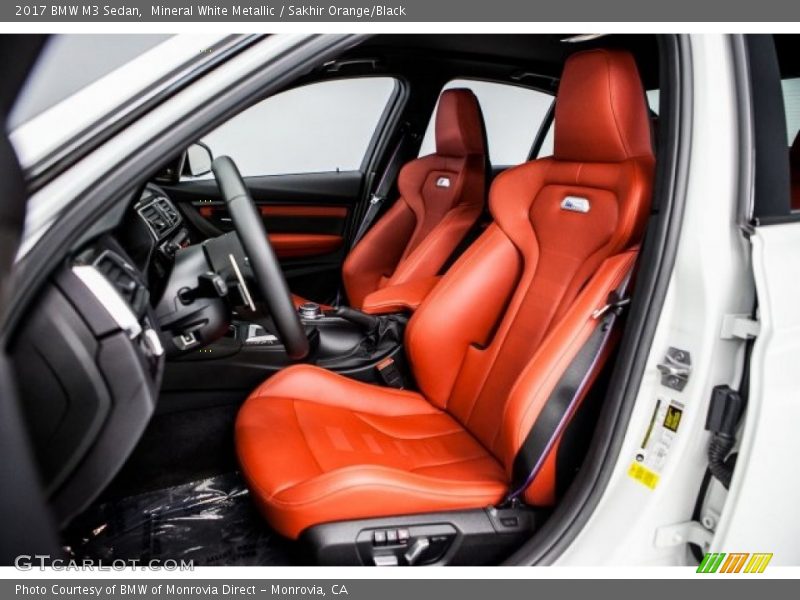 Mineral White Metallic / Sakhir Orange/Black 2017 BMW M3 Sedan