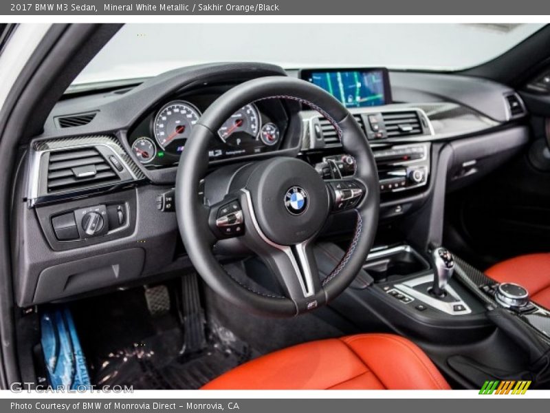 Mineral White Metallic / Sakhir Orange/Black 2017 BMW M3 Sedan