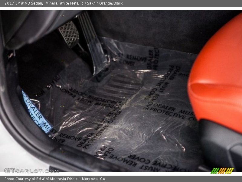 Mineral White Metallic / Sakhir Orange/Black 2017 BMW M3 Sedan
