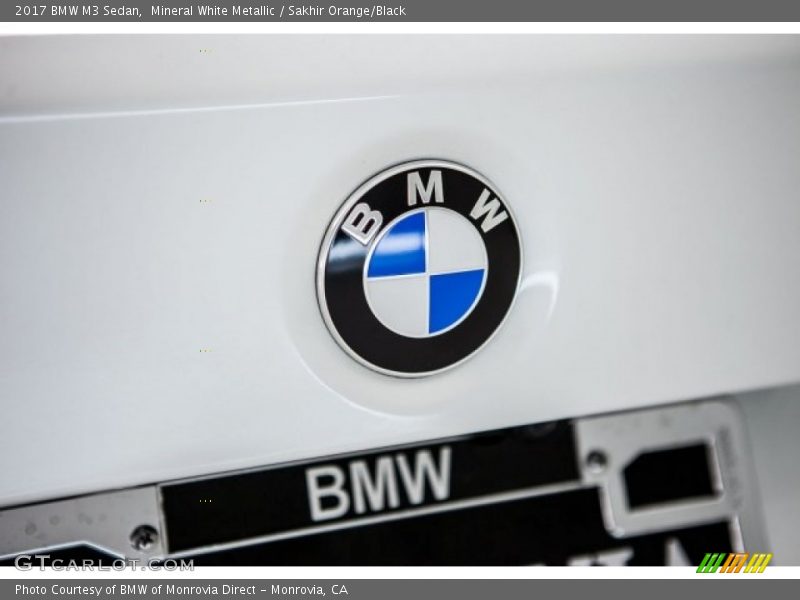 Mineral White Metallic / Sakhir Orange/Black 2017 BMW M3 Sedan