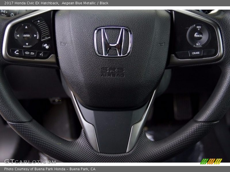 Aegean Blue Metallic / Black 2017 Honda Civic EX Hatchback