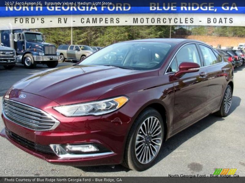 Burgundy Velvet / Medium Light Stone 2017 Ford Fusion SE