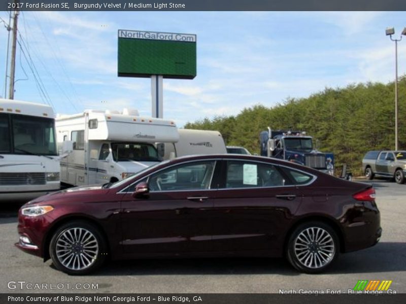 Burgundy Velvet / Medium Light Stone 2017 Ford Fusion SE