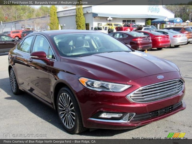 Burgundy Velvet / Medium Light Stone 2017 Ford Fusion SE