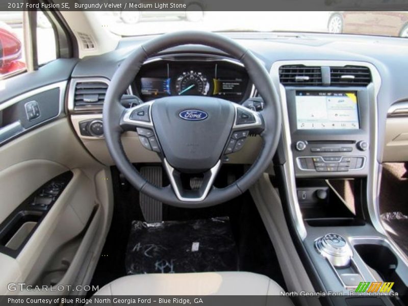 Burgundy Velvet / Medium Light Stone 2017 Ford Fusion SE