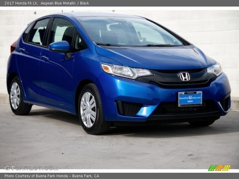 Aegean Blue Metallic / Black 2017 Honda Fit LX