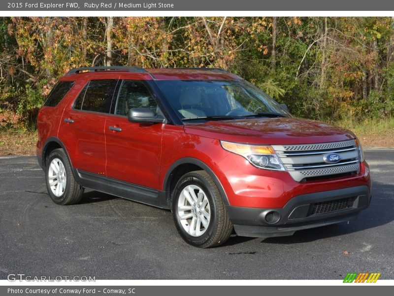 Ruby Red / Medium Light Stone 2015 Ford Explorer FWD