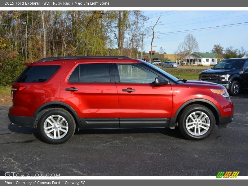 Ruby Red / Medium Light Stone 2015 Ford Explorer FWD
